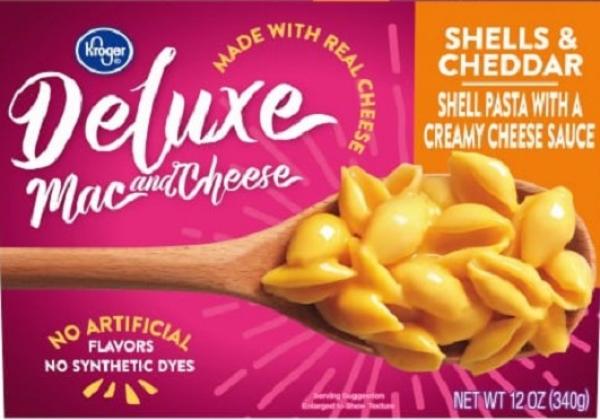 KROGER Deluxe Mac & Cheese 'Shells & Cheddar' Shells & Creamy Cheese Sauce 340 gr